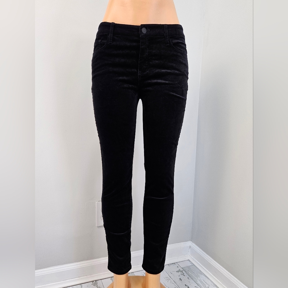 Joes‎ Womens Velvet Pants 29 Black Mid Rise Skinny Ankle Minimalist